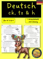 Vorschau - Arbeitsblätter - tz/z, ck/k & h - Deckblatt