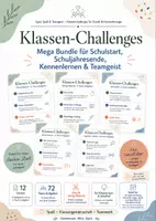 Vorschau - Spiele - Klassen-Challenges Mega-Bundle – 72 Team-Aufgaben für Schulstart, Kennenlernen, Klassengemeinschaft, Vertretung & Schuljahresende - Deckblatt