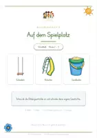 Vorschau - Arbeitsblätter - Bildergeschichte schreiben - Auf dem Spielplatz - 3 Differenzierungsstufen - Seite 2