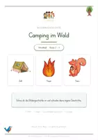 Vorschau - Arbeitsblätter - Bildergeschichte schreiben - Camping im Wald - 3 Differenzierungsstufen - Seite 2