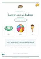 Vorschau - Arbeitsblätter - Bildergeschichte schreiben - Sommerferien am Badesee - 3 Differenzierungsstufen - Seite 2