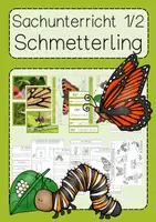 Vorschau - Arbeitsblätter - der Schmetterling Sachunterricht Klasse 1 & 2 differenziert - Deckblatt