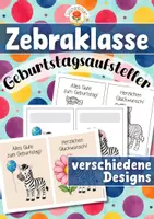 Vorschau - Mal- und Bastelvorlagen - Zebraklasse - Geburtstagsaufsteller (Klassentier) - Deckblatt