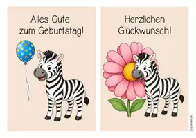 Vorschau - Mal- und Bastelvorlagen - Zebraklasse - Geburtstagsaufsteller (Klassentier) - Seite 2