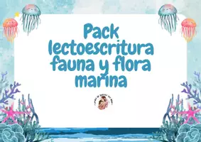 Vista previa - Tarjetas / Manipulativos - PACK LECTOESCRITURA FAUNA Y FLORA MARINA - página 1