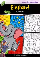 Vorschau - Arbeitsblätter - Elefant MEGABUNDLE - Wissenskartei, Lückentext, Steckbrief, Suchsel, Quizkarten, POP Art Malvorlagen - Seite 1