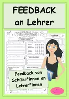 Vorschau - Arbeitsblätter - Feedback Schuljahresende - Schülerfeedback für Lehrkräfte - Reflexionsbogen - Deckblatt