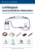 Vorschau - Arbeitsblätter - Leitfähigkeit von Materialien: Experiment Klasse 5-7 - Deckblatt