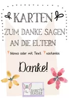 Vorschau - Anderer Materialtyp - Dankeskarte für Eltern (blanko oder mit Text) - Deckblatt