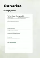 Vorschau - Lehrpläne/Lehrermaterial - Vorbereitungsbogen für Elterngespräche - Deckblatt