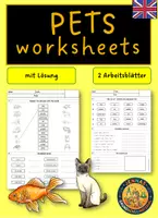 Vorschau - Arbeitsblätter - Pets Haustiere - Deckblatt