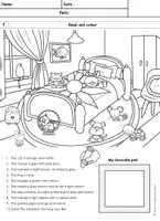 Vorschau - Arbeitsblätter - Read and Colour Pets - Seite 1