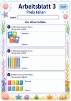 Vorschau - Arbeitsblätter - Sachaufgaben Division | Mathematik Klasse 3 | 6 Arbeitsblätter als PDF - Seite 3