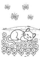 Vorschau - Arbeitsblätter - Katzenmalbuch - Seite 1
