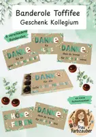 Vorschau - Mal- und Bastelvorlagen - Banderole Toffifee Danke, Geschenk Dankeschön - Deckblatt