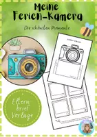 Vorschau - Mal- und Bastelvorlagen - Meine Ferien Kamera - Die schönsten Momente meiner Sommerferien! - Deckblatt