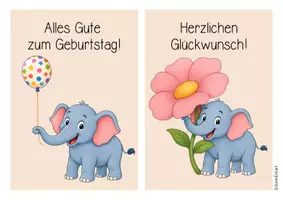 Vorschau - Mal- und Bastelvorlagen - Elefantenklasse - Geburtstagsaufsteller (Klassentier) - Seite 2