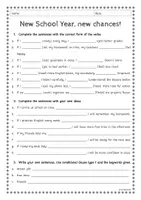 Vorschau - Arbeitsblätter - New School Year Resolutions (7.-10.Klasse, grammar, writing, speaking) - Seite 1