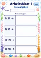 Vorschau - Arbeitsblätter - Lernzielkontrolle Mal Geteilt | Mathematik Klasse 3 | 6 Arbeitsblätter als PDF - Seite 1