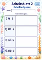 Vorschau - Arbeitsblätter - Lernzielkontrolle Mal Geteilt | Mathematik Klasse 3 | 6 Arbeitsblätter als PDF - Seite 2