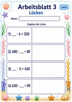 Vorschau - Arbeitsblätter - Lernzielkontrolle Mal Geteilt | Mathematik Klasse 3 | 6 Arbeitsblätter als PDF - Seite 3