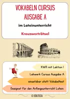 Vorschau - Arbeitsblätter - Kreuzworträtsel: Vokabeln Lektion 1 Cursus A (Latein) - Deckblatt
