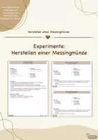 Vorschau - Experimente - "Herstellen einer Messingmünze": Versuchsvorschrift/Experimentieranleitung - Deckblatt