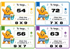 Vista previa - Juegos / Gamificación - ¿Quién tiene…? Multiplicaciones. Tablas de multiplicar (2 al 10). Juego cooperativo|
4.º Primaria - página 3