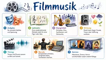 Vorschau - Arbeitsblätter - Lernposter + Arbeitsblatt "Filmmusik - Wie Musik in Filmen eingesetzt wird" + interaktive Lösung & MP3 + Mindmap + Infografik - Seite 2
