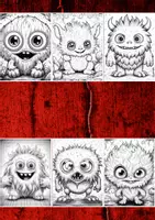 Vorschau - Mal- und Bastelvorlagen - 100 Monster Malbilder - Ausmalbilder für Kinder - Seite 1