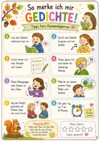 Vorschau - Merkblätter - Gedichte auswendig lernen – Tipps für Grundschulkinder 📖⭐ - Deckblatt