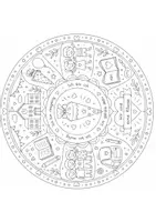 Vorschau - Mal- und Bastelvorlagen - Mandala zur Einschulung – Kreatives Ausmalbild - Deckblatt