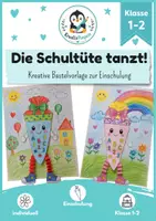 Vorschau - Stundenentwürfe - Schultüte mit Wackelbeinen | Bastelvorlage zur Einschulung | Grundschule Kunst Klasse 1/2 Schulanfang - ohne Vorbereitung - Deckblatt