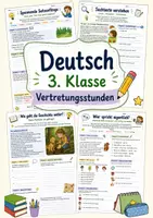 Vorschau - Stundenentwürfe - Vertretung Deutsch 3. Klasse - 10 sofort nutzbare Arbeitsblätter - Deckblatt