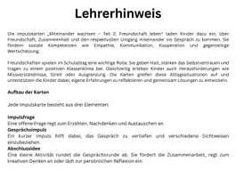 Vorschau - Aufgabenkarten - Impulskarten: Freundschaft leben / Klasse 2-5 - Seite 1