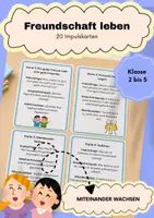 Vorschau - Aufgabenkarten - Impulskarten: Freundschaft leben / Klasse 2-5 - Deckblatt