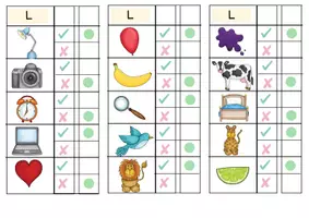 Vorschau - Spiele - Klammerkarten Anlaute Klasse 1 (A, D, E, K, L, M, P) - Seite 1