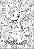 Vorschau - Mal- und Bastelvorlagen - KOSTENLOS - Drachen – POP Art Ausmalbilder | 15 kreative Malvorlagen - Seite 2