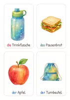 Vorschau - Bildkarten - Bildkarten und Wortkarten „Die Einschulung": Schulstart / DaZ / DaF / Wortschatz Grundschule (80 Karten mit Artikeln) - Seite 2