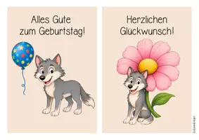 Vorschau - Mal- und Bastelvorlagen - Wolfklasse - Geburtstagsaufsteller (Klassentier) - Seite 2