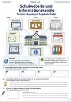 Vorschau - Arbeitsblätter - Schulwebsite und Informationskanäle Arbeitsheft Klasse 5 bis 6 Schulstart Termine Regeln und Angebote finden - Deckblatt