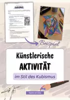 Vista previa - Hojas de trabajo - Actividad artística en alemán - Kunst: Künstlerische Aktivität im Stil des Kubismus - Portada