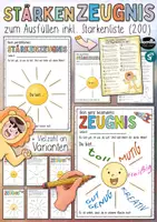 Vorschau - Arbeitsblätter - Stärkenzeugnis Grundschule "Das starke Zeugnis" + Stärkenliste - Deckblatt