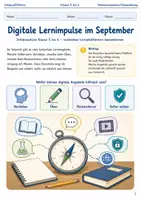 Vorschau - Arbeitsblätter - Digitale Lernimpulse im September Infobroschuere Klasse 5 bis 6 kostenlose Lernplattformen - Deckblatt