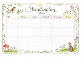 Vorschau - Poster - Stundenplan 1. Klasse Waldorfstyle – Farbe & Graustufen | mit und ohne Stundenzahlen - Seite 2