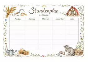 Vorschau - Poster - Stundenplan 3. Klasse Waldorfstyle – in Farbe & Graustufen | mit und ohne Stundenzahlen - Seite 2