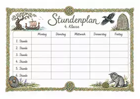 Vorschau - Poster - Stundenplan 4. Klasse Waldorfstyle – in Farbe & Graustufen | mit und ohne Stundenzahlen - Deckblatt