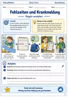 Vorschau - Arbeitsblätter - Fehlzeiten und Krankmeldung Arbeitsheft Klasse 5 bis 6 Schulstart Regeln verstehen - Deckblatt