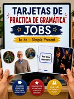 Vista previa - Tarjetas / Manipulativos - Jobs Tarjetas de práctica de gramática | to be – Simple Present | Actividad de expresión oral - Portada