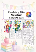 Vorschau - Mal- und Bastelvorlagen - Einschulung 2026 - Malvorlagen - Deckblatt